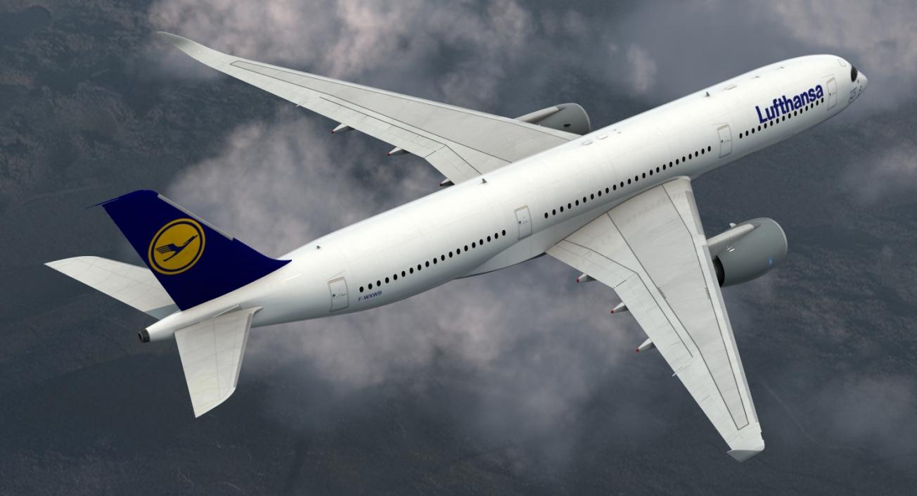 3D model Airbus A350-900 Lufthansa