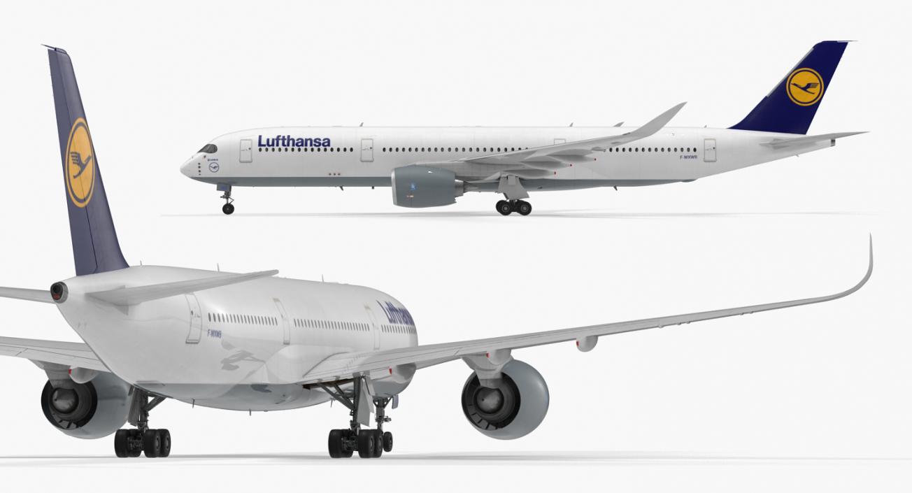 3D model Airbus A350-900 Lufthansa