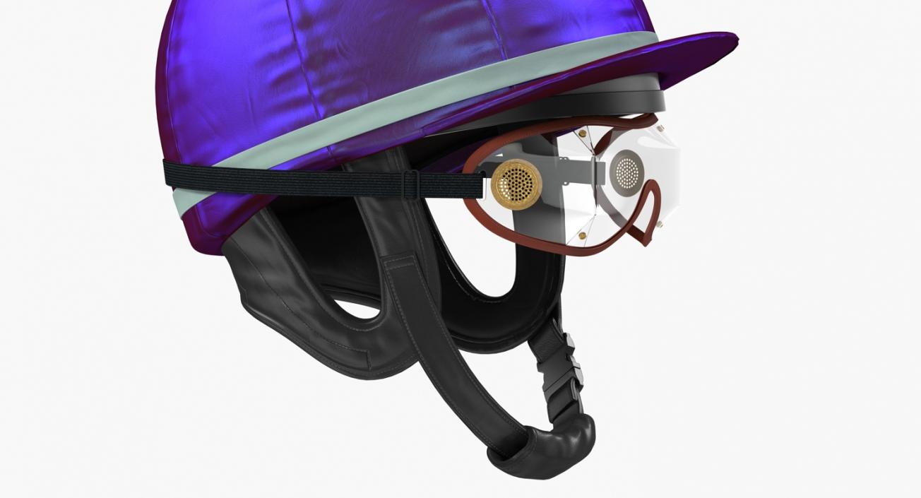 Jockeys Racing Helmet With Goggles 3D model