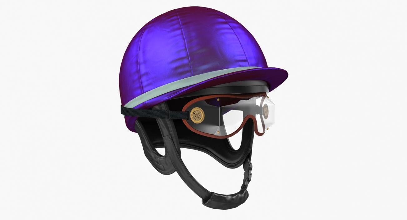 Jockeys Racing Helmet With Goggles 3D model