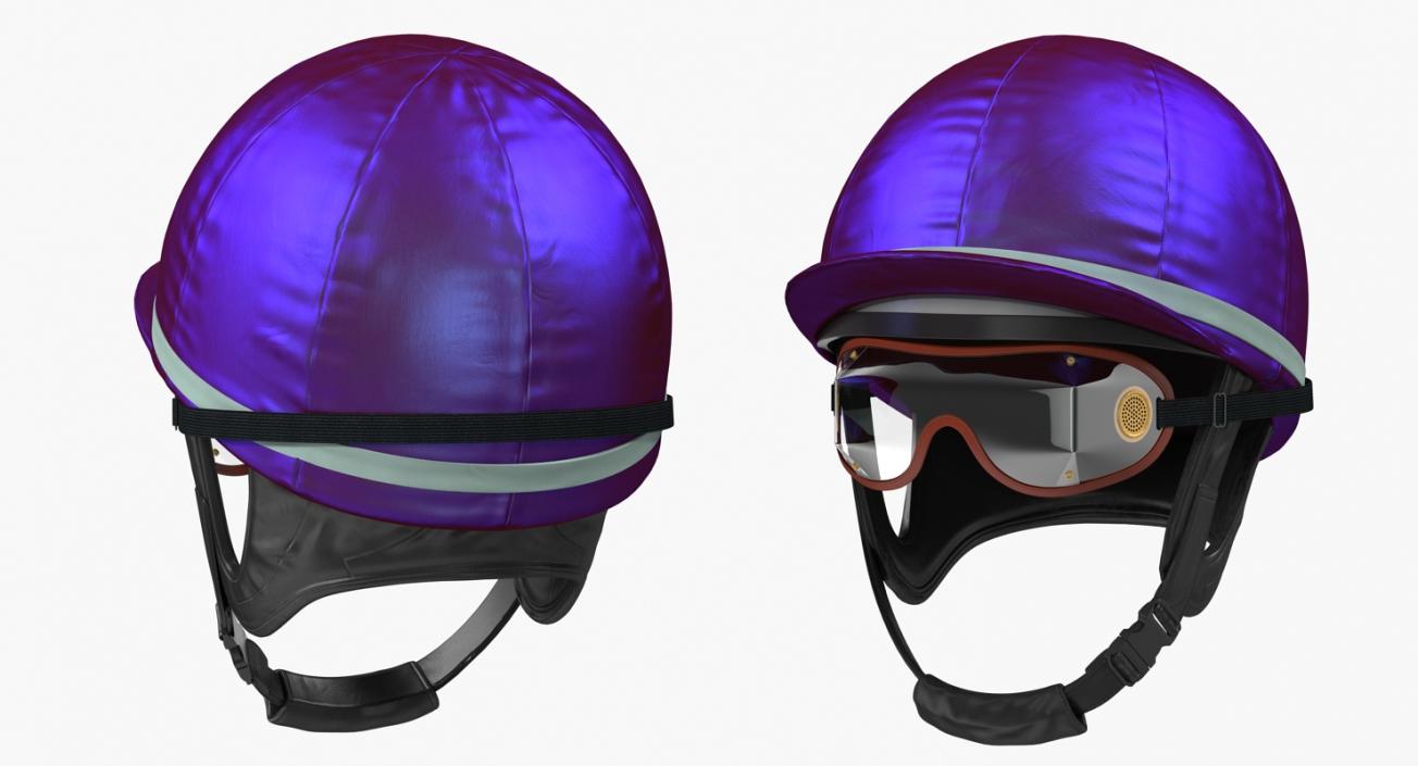 Jockeys Racing Helmet With Goggles 3D model