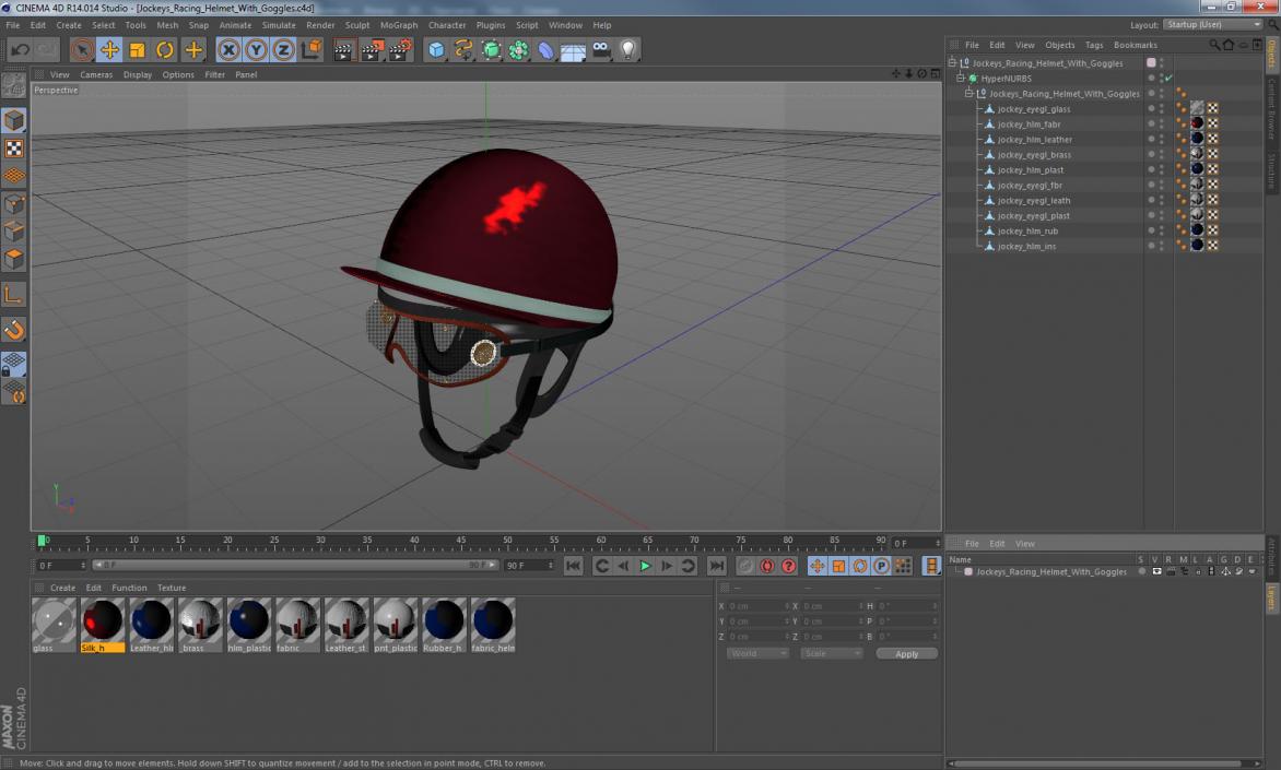 Jockeys Racing Helmet With Goggles 3D model