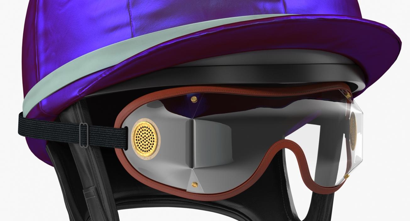 Jockeys Racing Helmet With Goggles 3D model