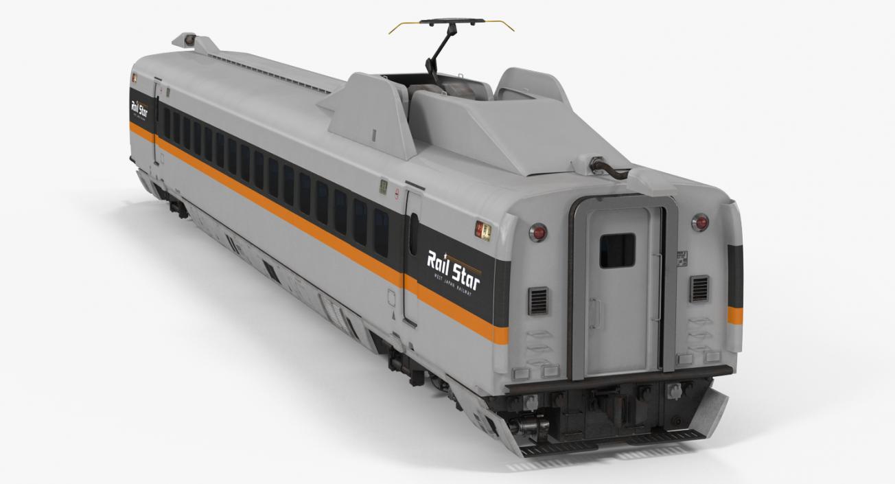 3D Bullet Train Passenger Car Rail Star Rigged model