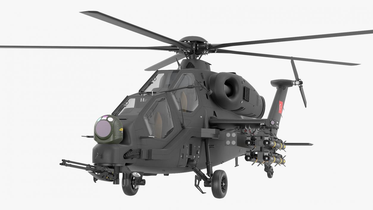 3D Black T129 ATAK Helicopter