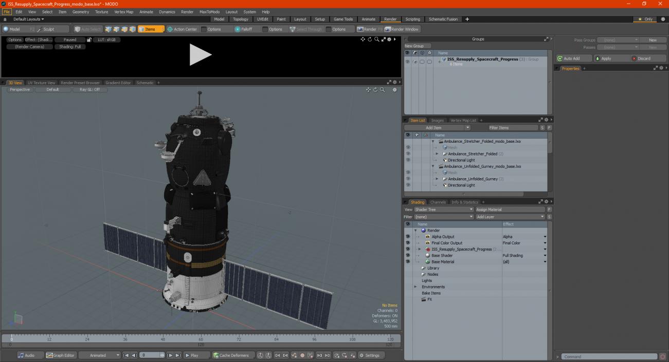 ISS Resupply Spacecraft Progress 3D