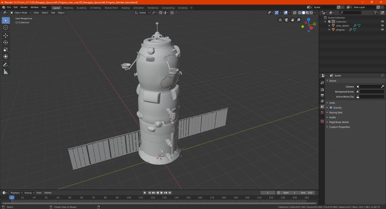 ISS Resupply Spacecraft Progress 3D