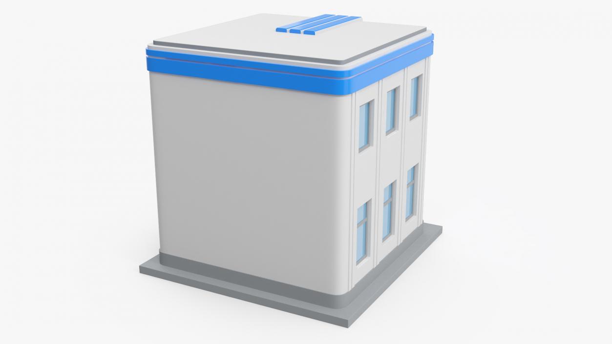 3D Cartoon Bank Building