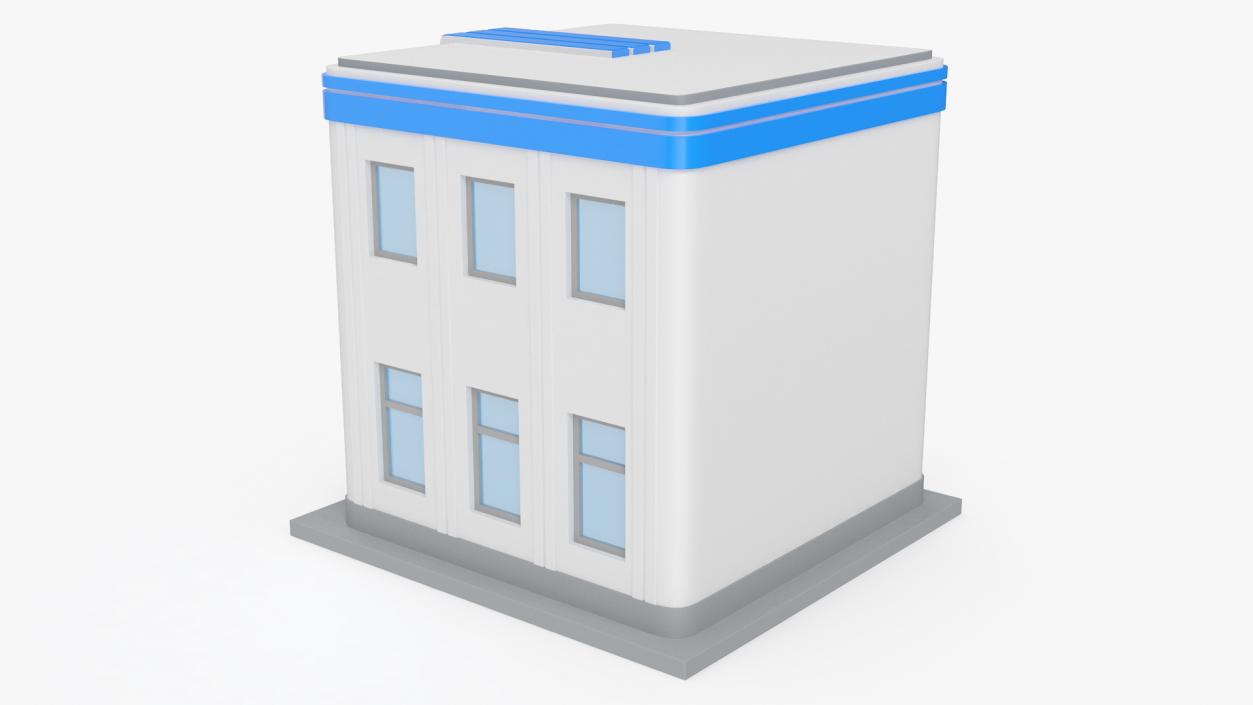 3D Cartoon Bank Building