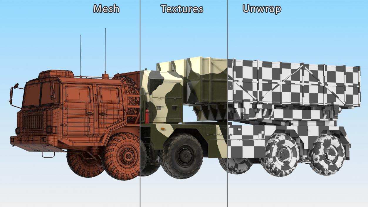 3D model Chinese MLRS WS-2D Green Camouflage