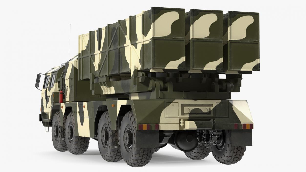 3D model Chinese MLRS WS-2D Green Camouflage