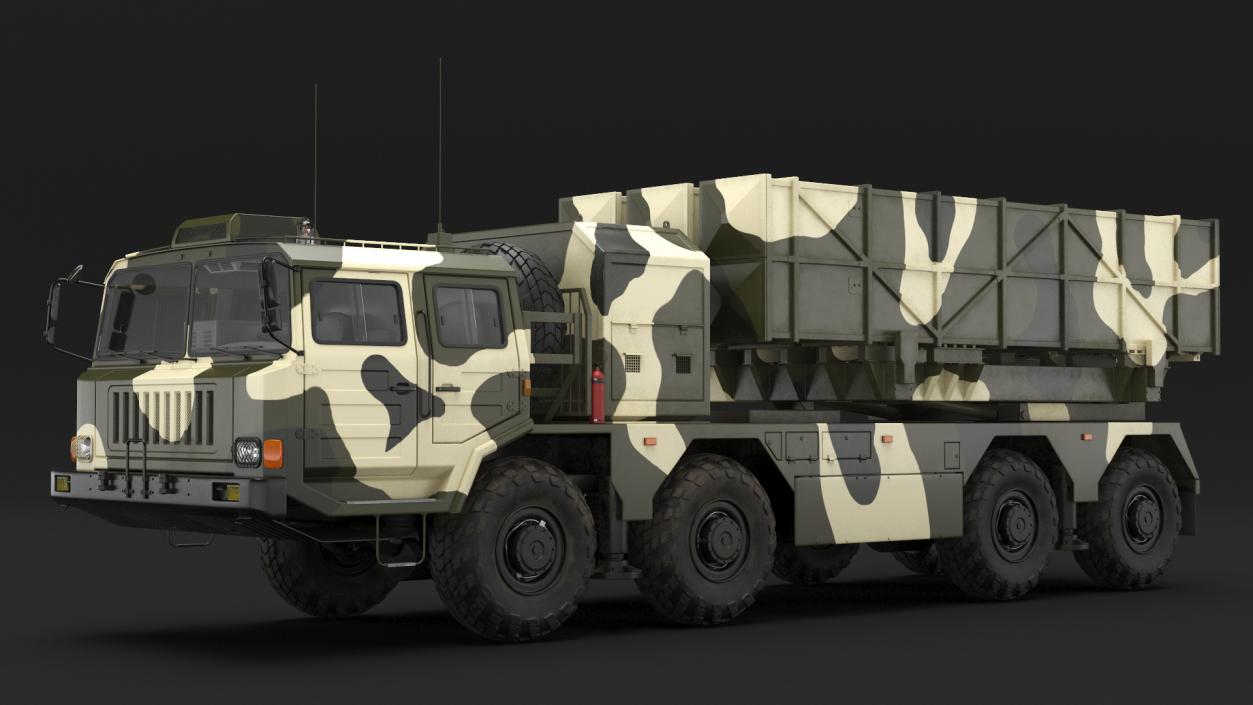 3D model Chinese MLRS WS-2D Green Camouflage