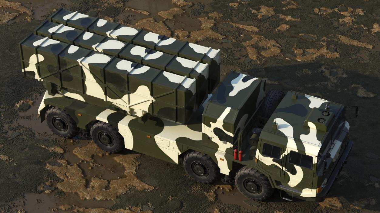 3D model Chinese MLRS WS-2D Green Camouflage