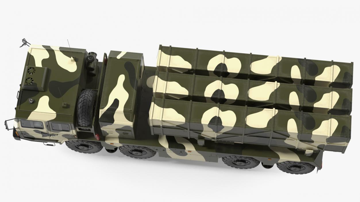 3D model Chinese MLRS WS-2D Green Camouflage