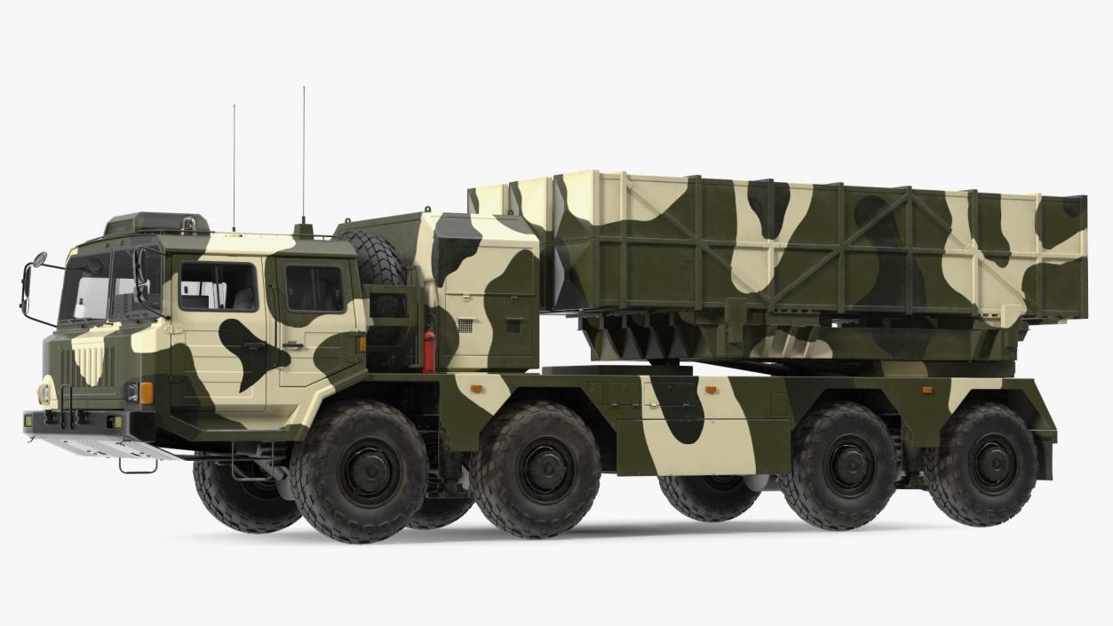 3D model Chinese MLRS WS-2D Green Camouflage