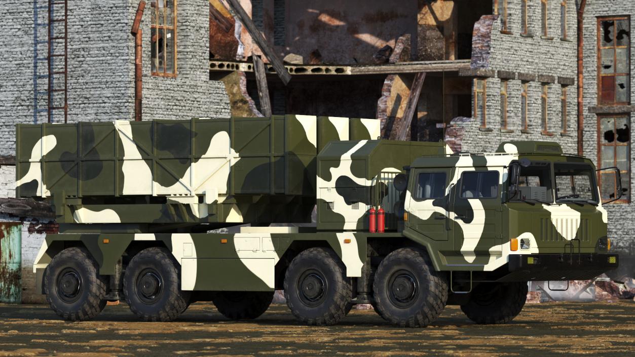 3D model Chinese MLRS WS-2D Green Camouflage