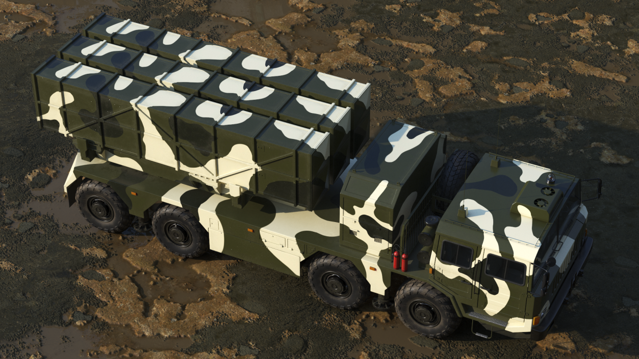 3D model Chinese MLRS WS-2D Green Camouflage