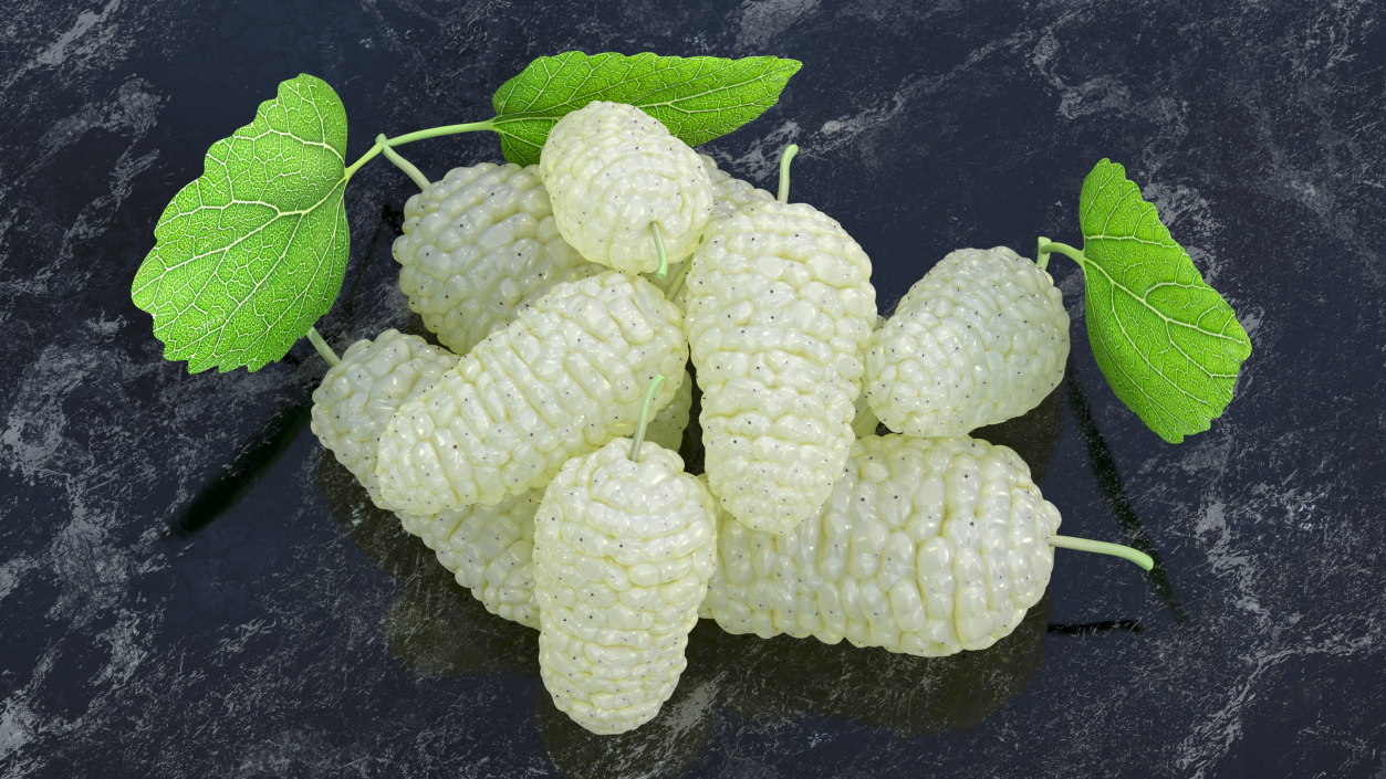 3D model Pile of Mulberry Fruit White 2