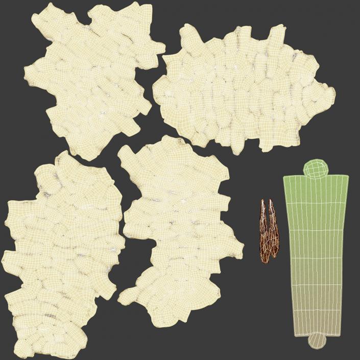 3D model Pile of Mulberry Fruit White 2