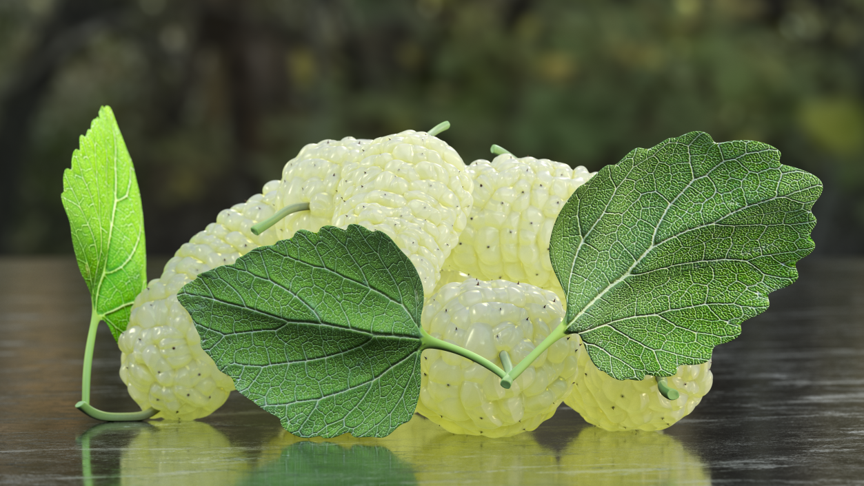 3D model Pile of Mulberry Fruit White 2