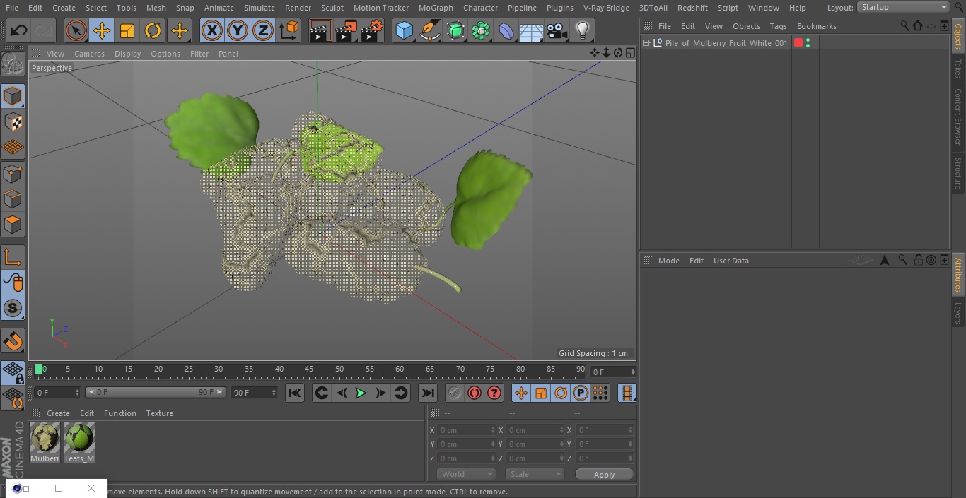 3D model Pile of Mulberry Fruit White 2