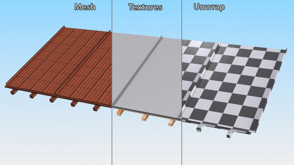 3D Standing Seam Roof model