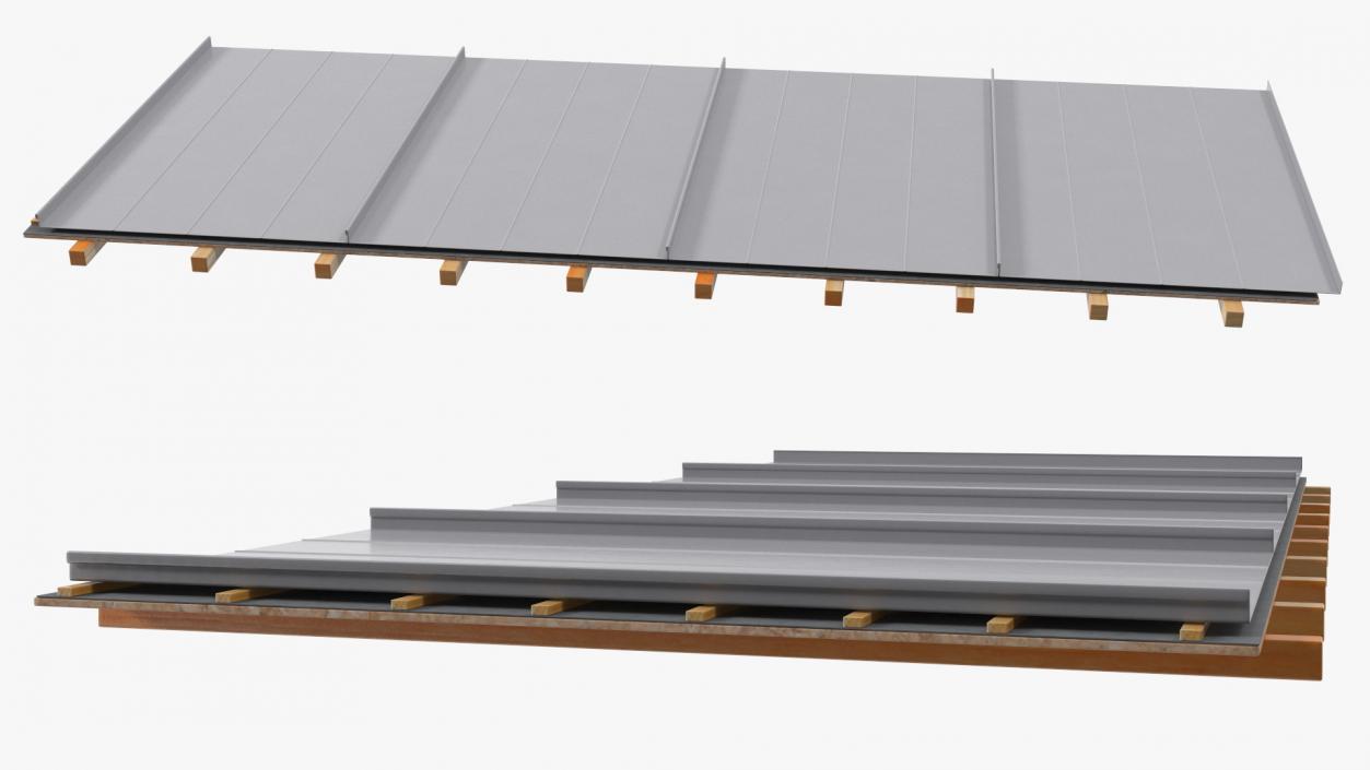 3D Standing Seam Roof model