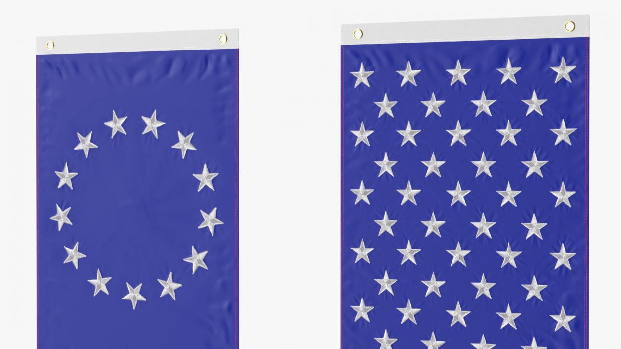 Pull Down US Flags Set 3D