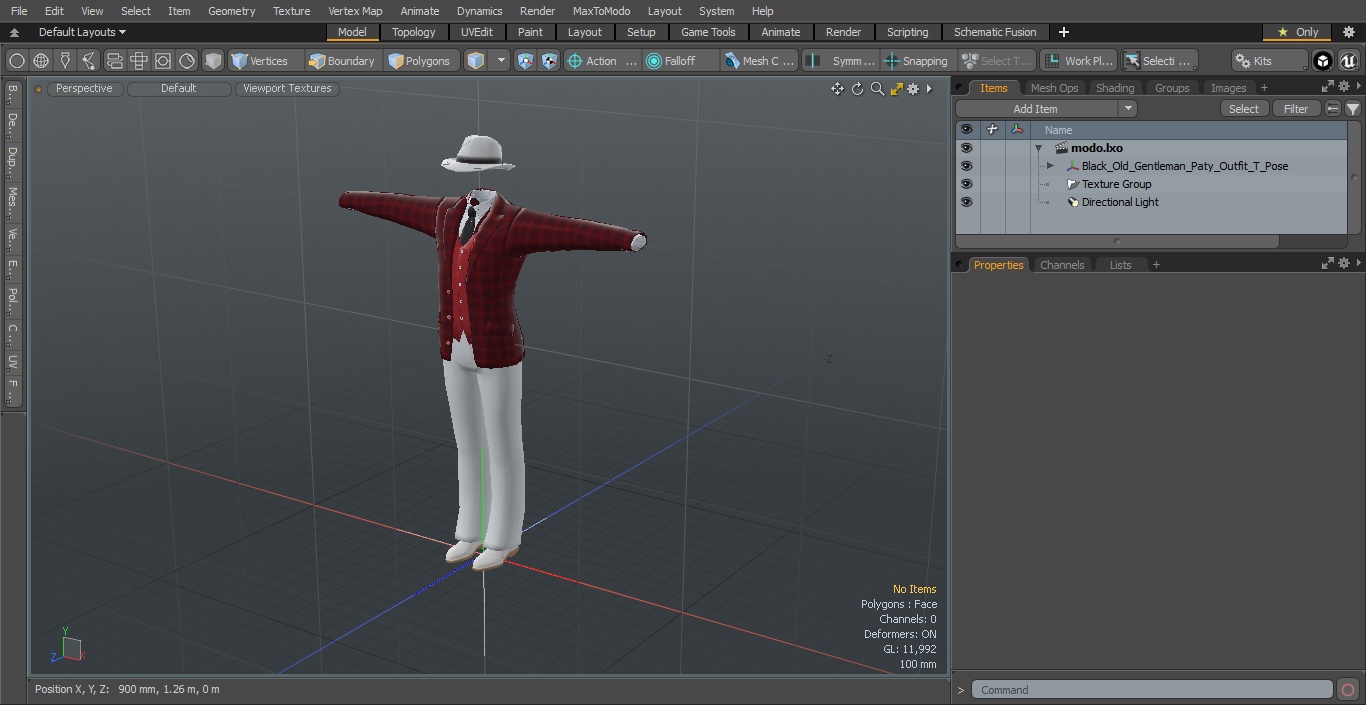 Formal Wear for Elderly Man 3D