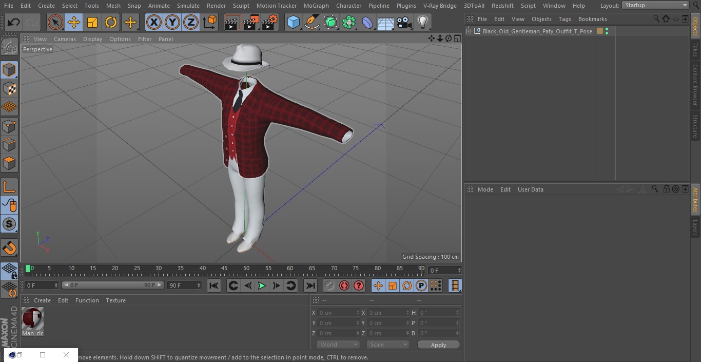 Formal Wear for Elderly Man 3D