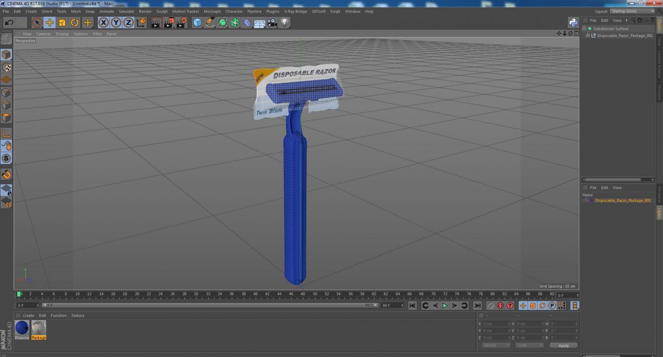 Disposable Razor Package 3D model