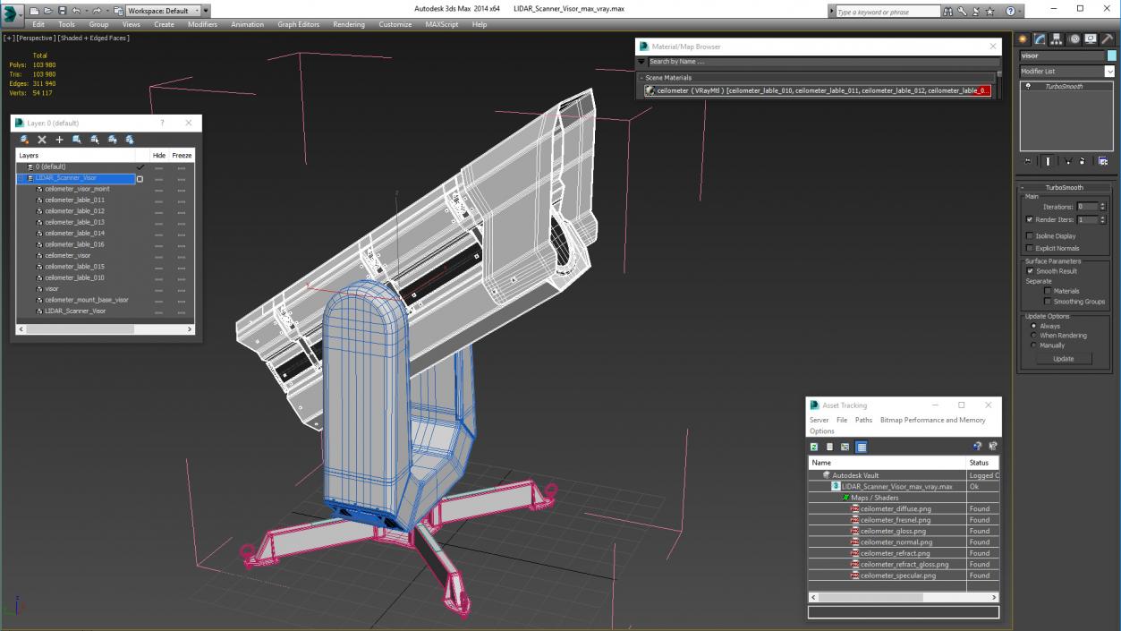 LIDAR Scanner Visor 3D model