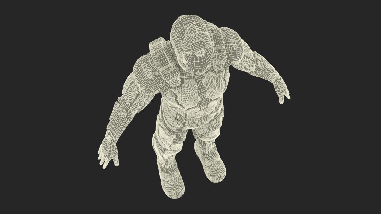 Futuristic Armored Cyborg Yellow 2 3D model