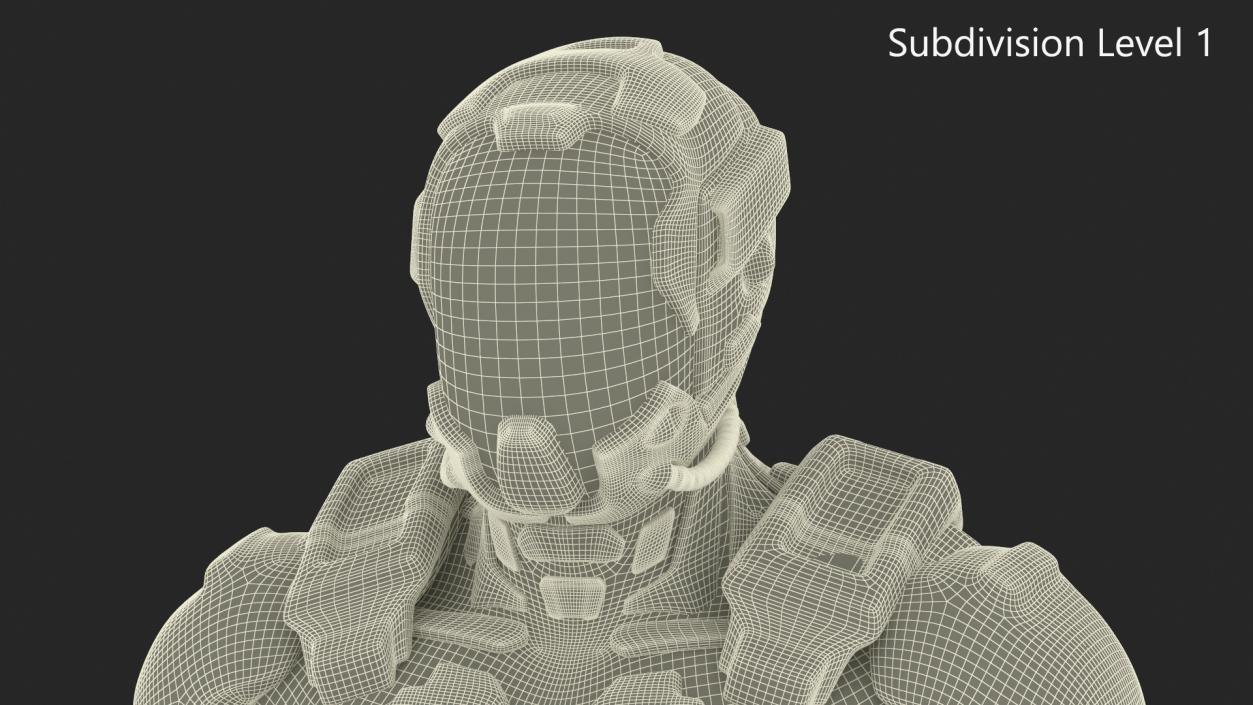 Futuristic Armored Cyborg Yellow 2 3D model