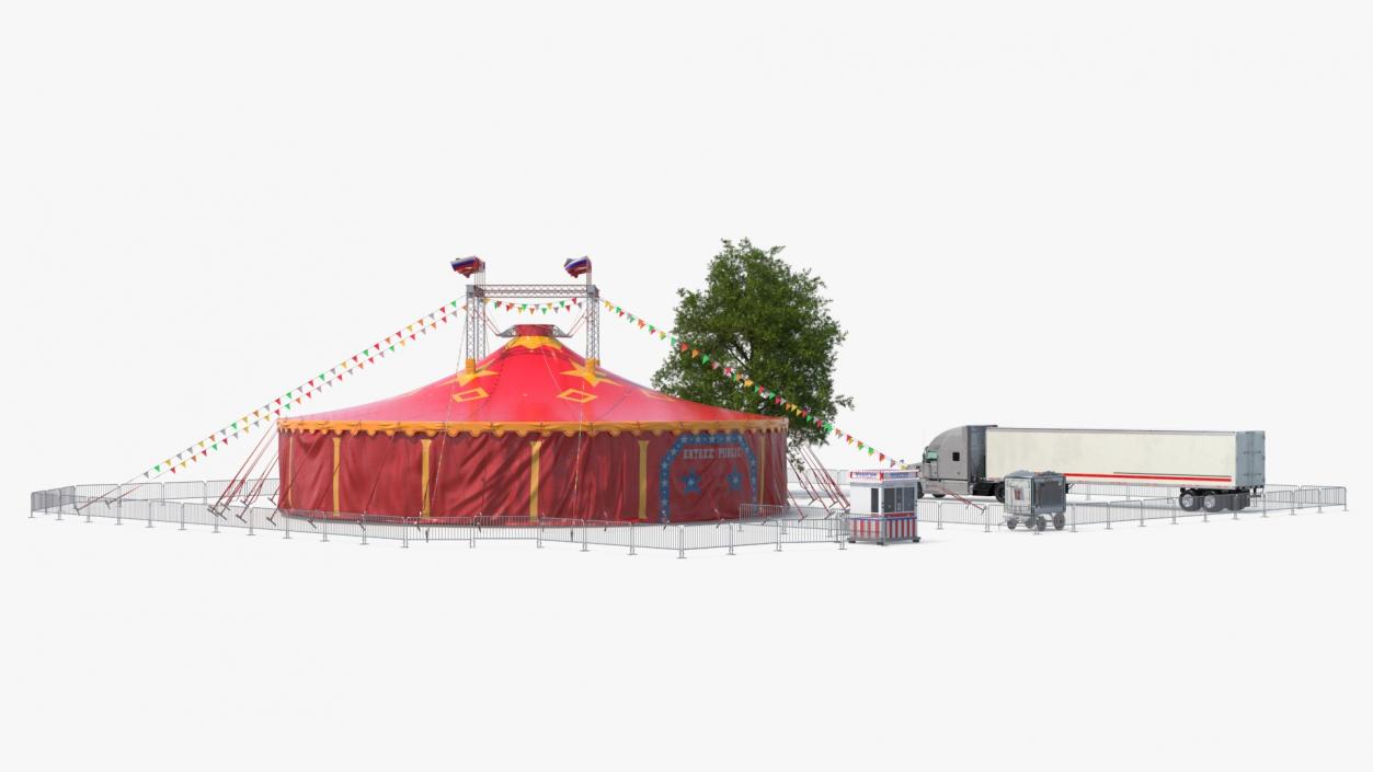 3D Circus Tent with Accessories model