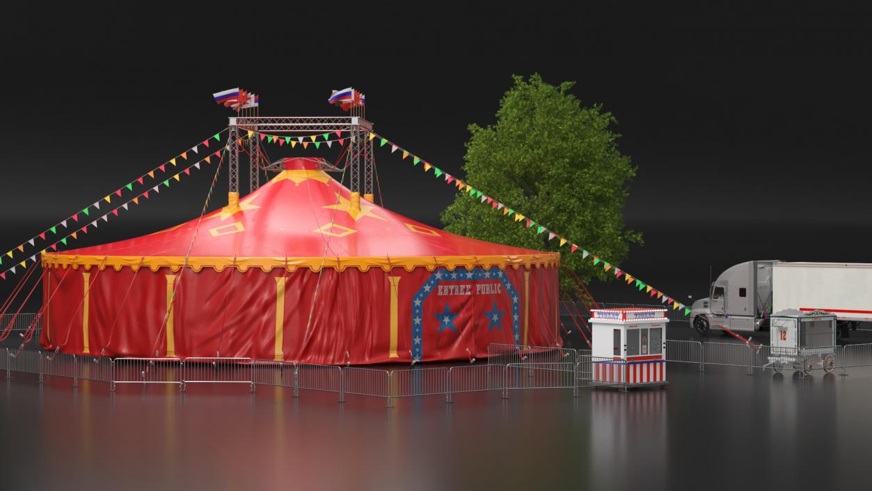 3D Circus Tent with Accessories model