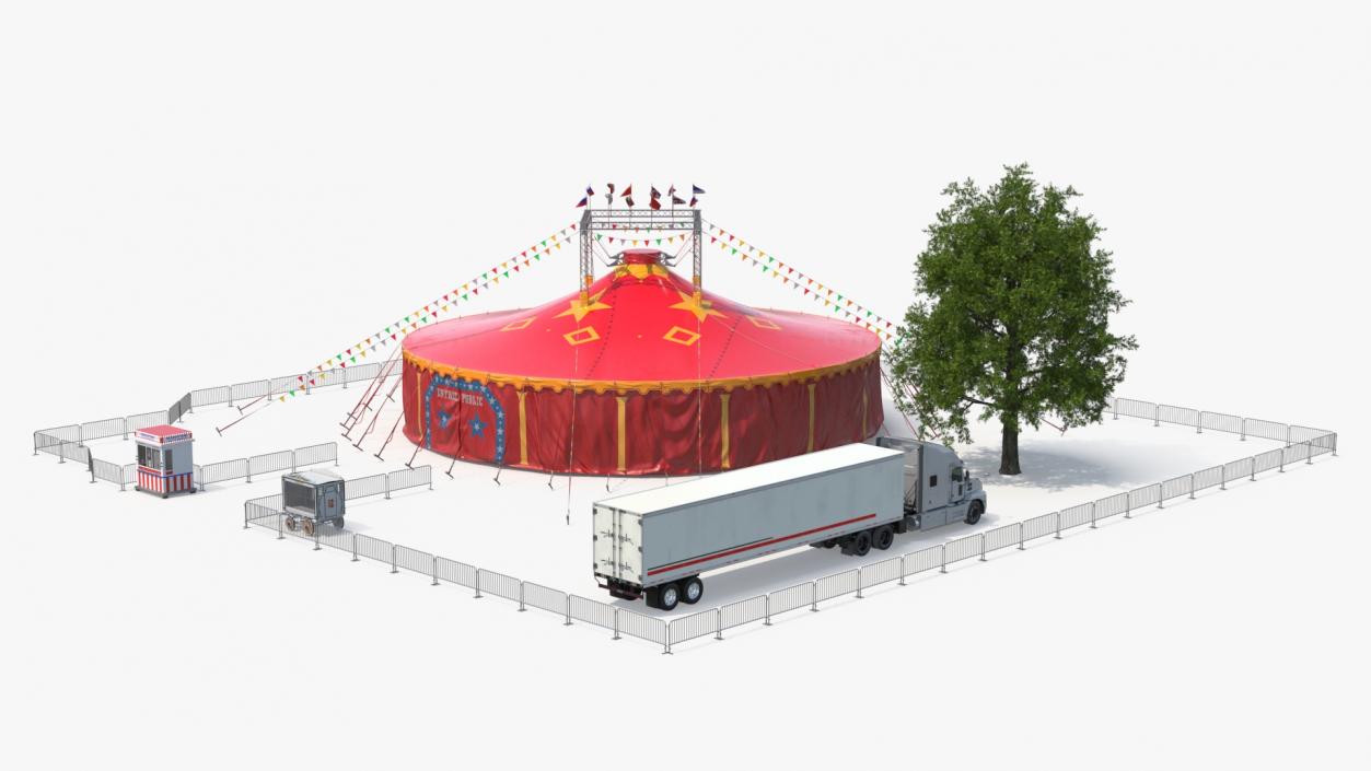 3D Circus Tent with Accessories model