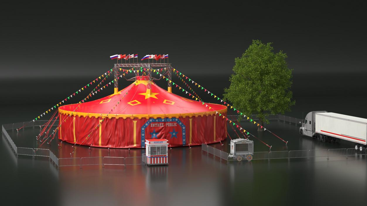 3D Circus Tent with Accessories model