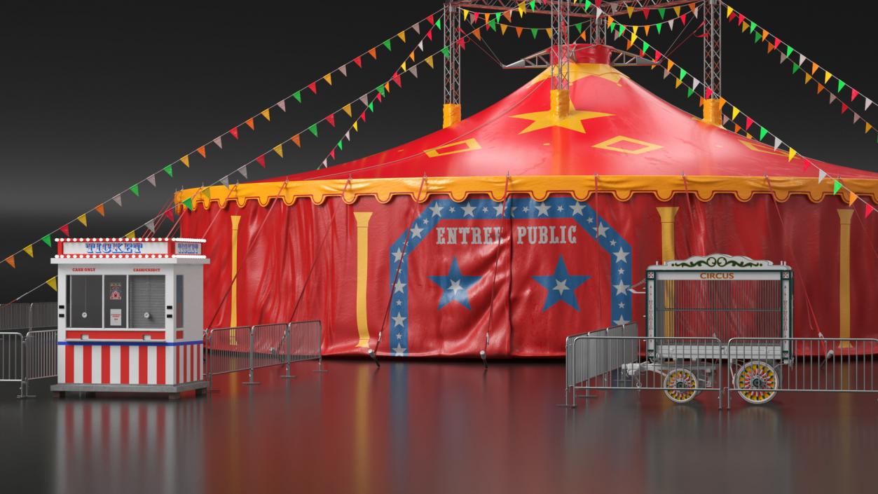 3D Circus Tent with Accessories model