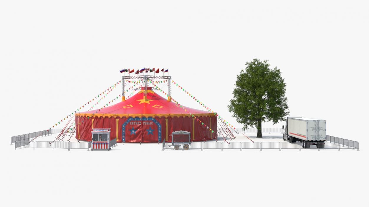 3D Circus Tent with Accessories model