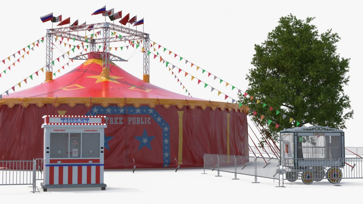 3D Circus Tent with Accessories model