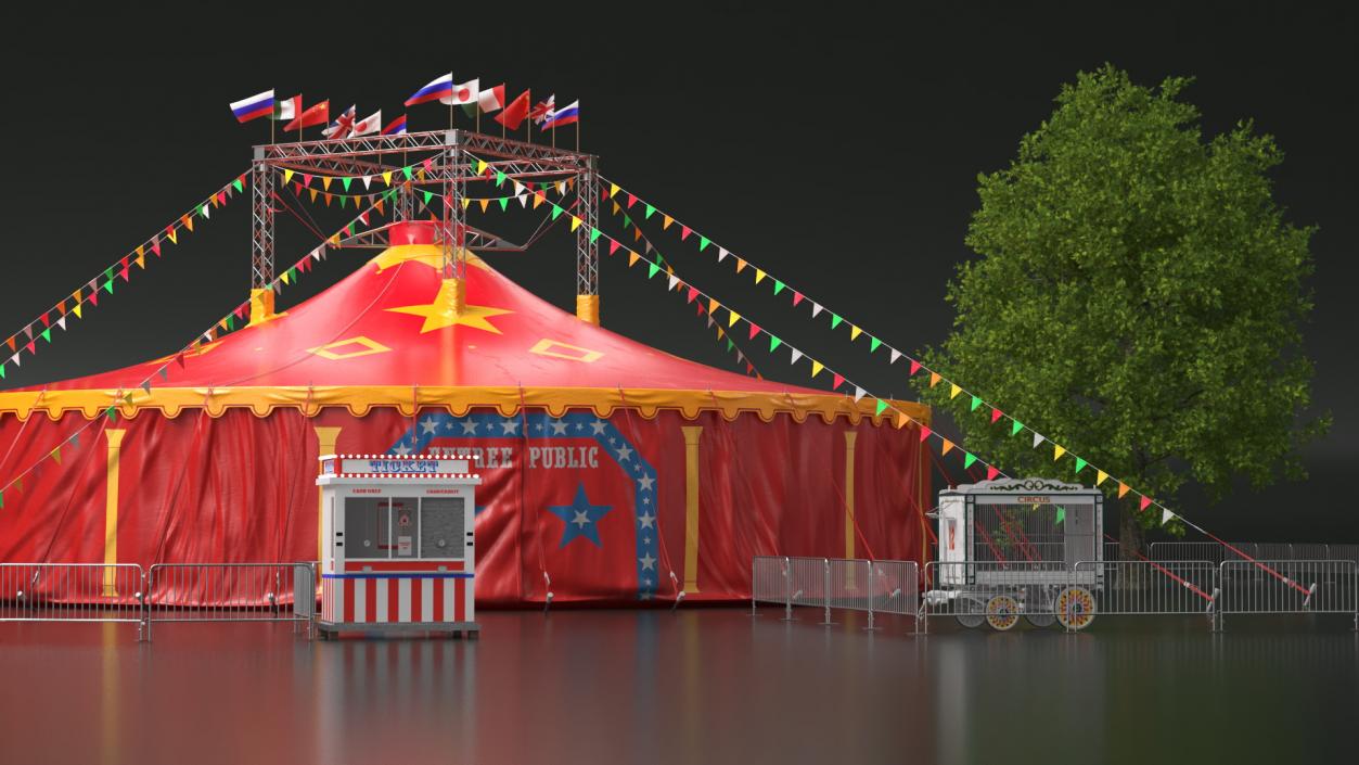 3D Circus Tent with Accessories model