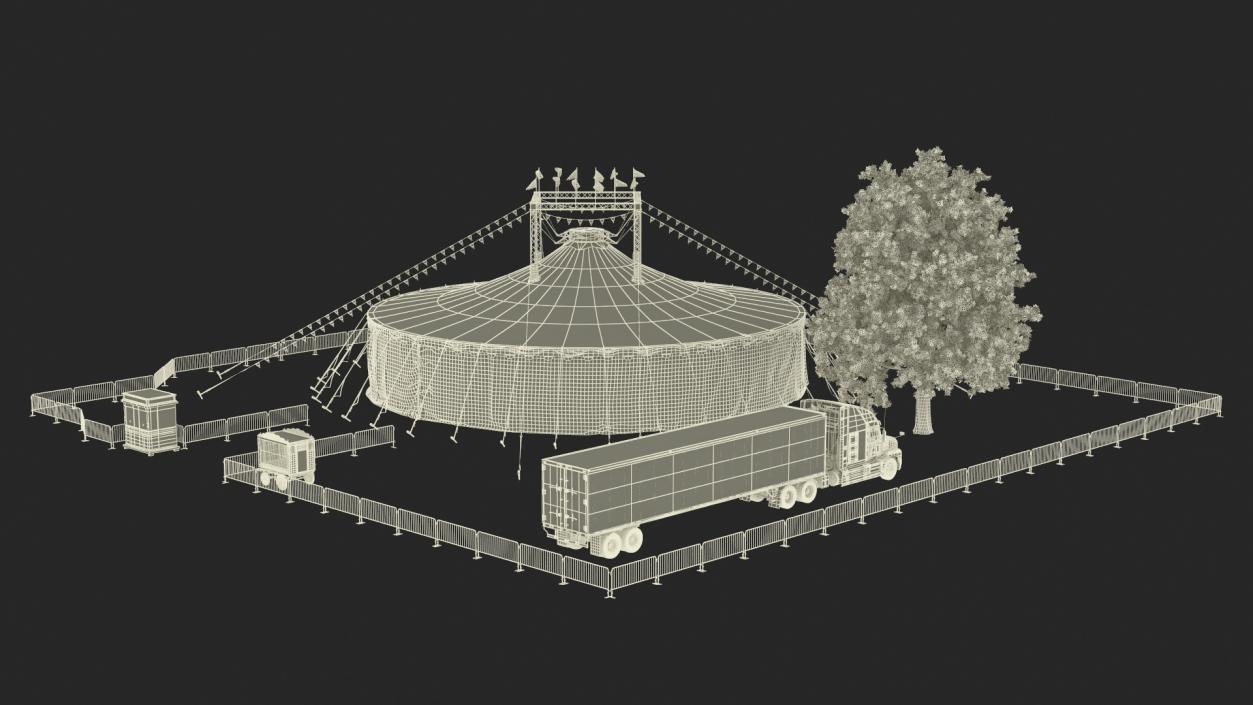 3D Circus Tent with Accessories model