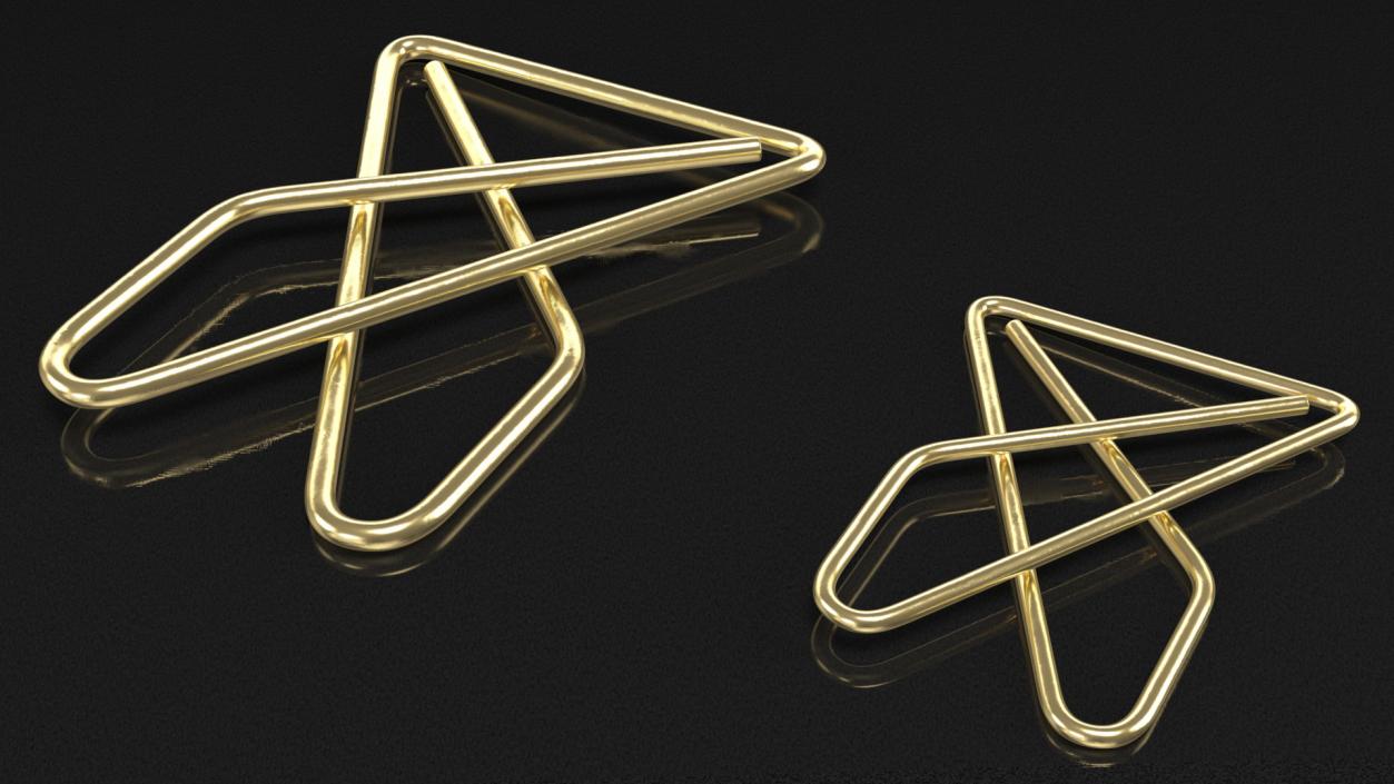 3D Paper Clip Butterfly Shape Gold