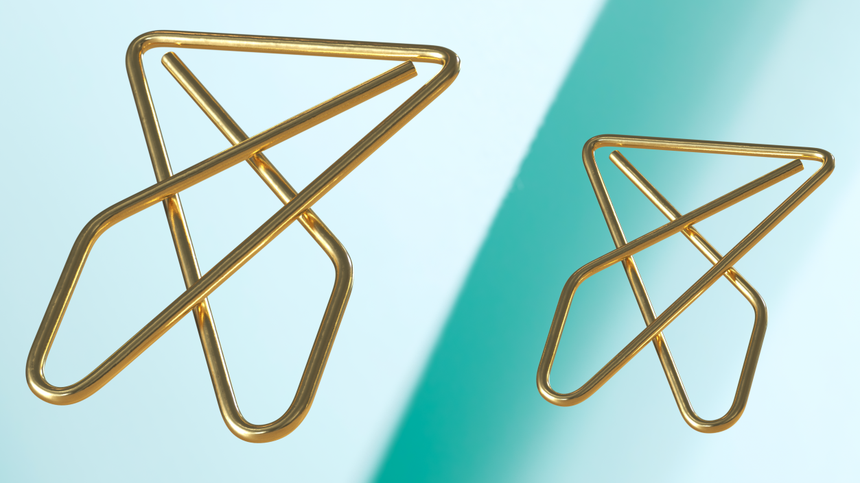 3D Paper Clip Butterfly Shape Gold