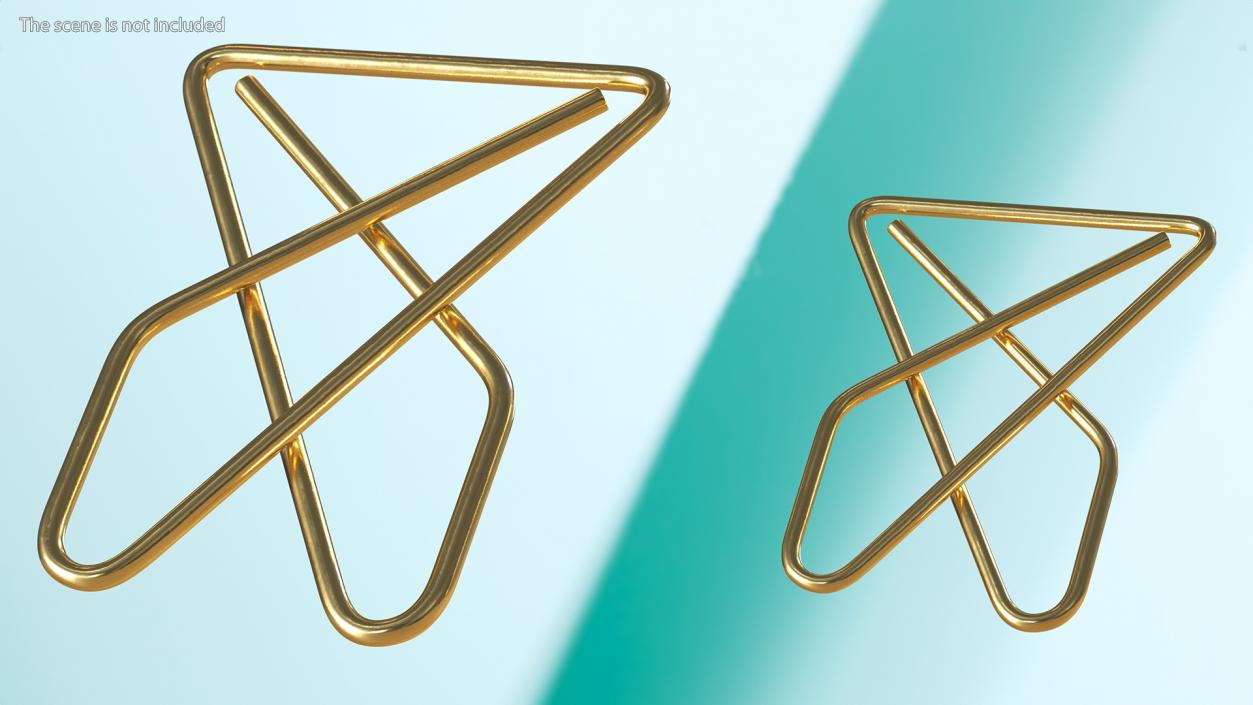 3D Paper Clip Butterfly Shape Gold