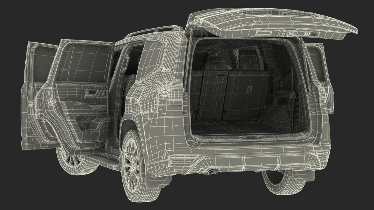 Toyota Land Cruiser Silver Light On Rigged 3D