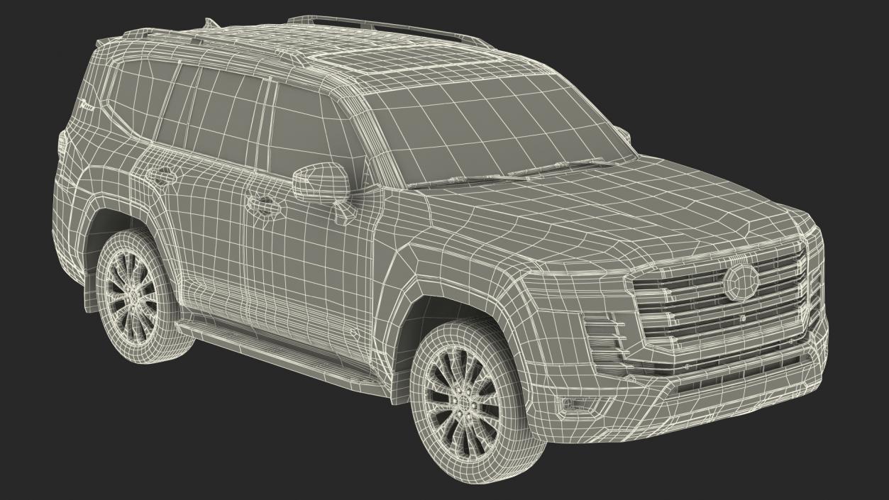 Toyota Land Cruiser Silver Light On Rigged 3D