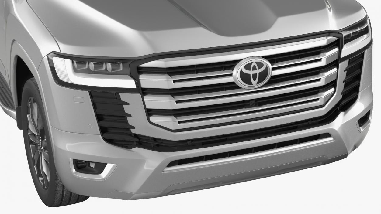 Toyota Land Cruiser Silver Light On Rigged 3D