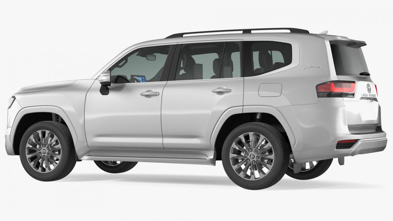 Toyota Land Cruiser Silver Light On Rigged 3D